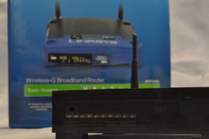 Lego router in front of WRT54GL box